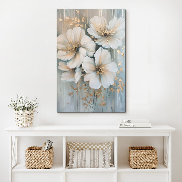 Peinture de fleurs blanches Tableaux Peinture de fleurs blanches