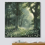 Tableaux Forêt avec arbres et fleurs