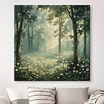 Tableaux Forêt avec fleurs et arbres