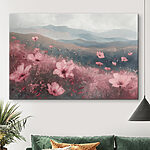 Tableaux Champ de fleurs roses