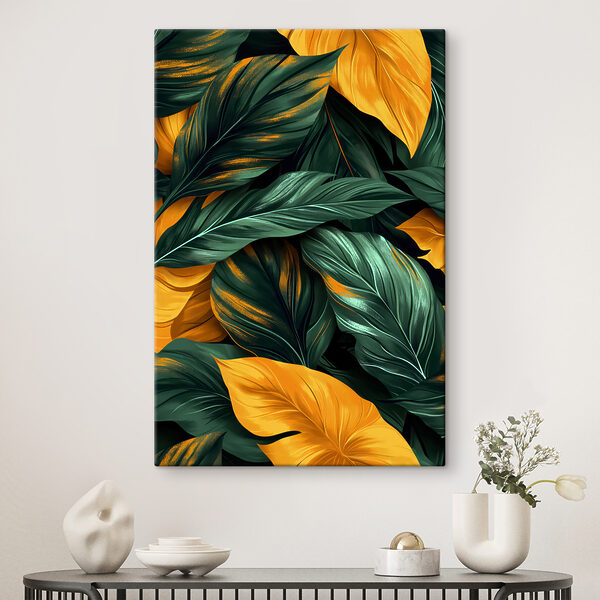 Feuilles vibrantes de la toile de la nature Tableaux Feuilles vibrantes de la toile de la nature