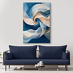 Tableaux Motif tourbillonnant bleu et blanc