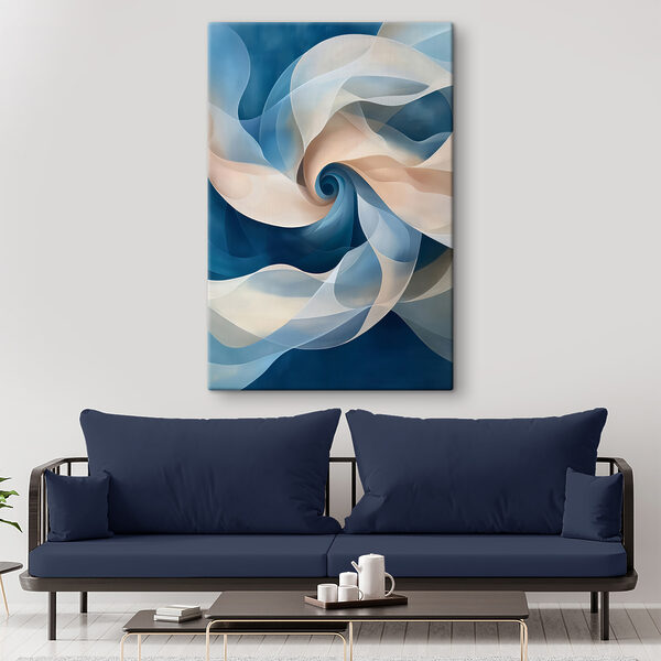 Motif tourbillonnant bleu et blanc Tableaux Motif tourbillonnant bleu et blanc