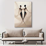 Tableaux Couple de femmes en noir et blanc