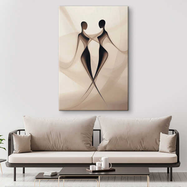 Couple de femmes en noir et blanc Tableaux Couple de femmes en noir et blanc