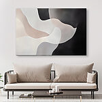 Tableaux Fond noir et blanc avec des formes blanches et grises