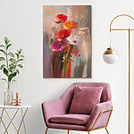 Tableaux Peinture de fleurs sur une surface en verre