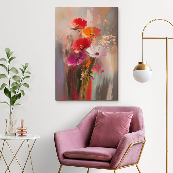 Peinture de fleurs sur une surface en verre Tableaux Peinture de fleurs sur une surface en verre