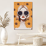 Tableaux Femme portant des lunettes de soleil et un masque