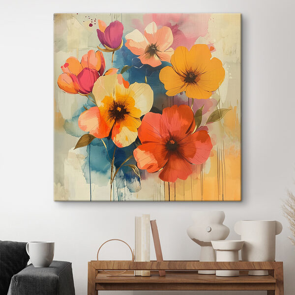 Peinture de fleurs sur un mur Tableaux Peinture de fleurs sur un mur
