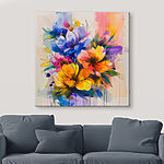 Tableaux Peinture de fleurs sur fond blanc