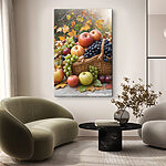 Tableaux Corbeille de fruits avec feuilles