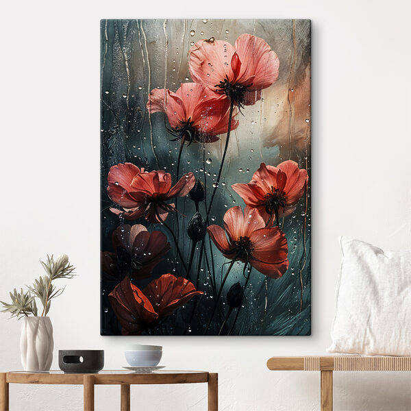 Les fleurs embrassées par la pluie embrassent l'orage Tableaux Les fleurs embrassées par la pluie embrassent l'orage