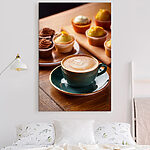 Tableaux Tasse de café et petits gâteaux sur une table