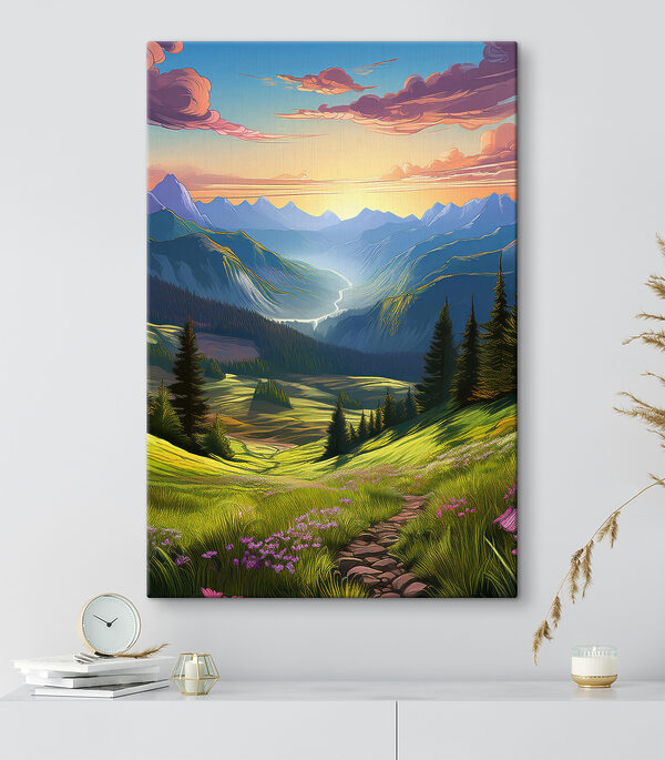 Paysage de montagnes et d'arbres Tableaux Paysage de montagnes et d'arbres
