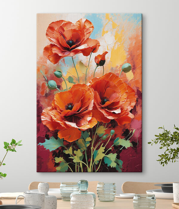 Peinture de fleurs rouges Tableaux Peinture de fleurs rouges