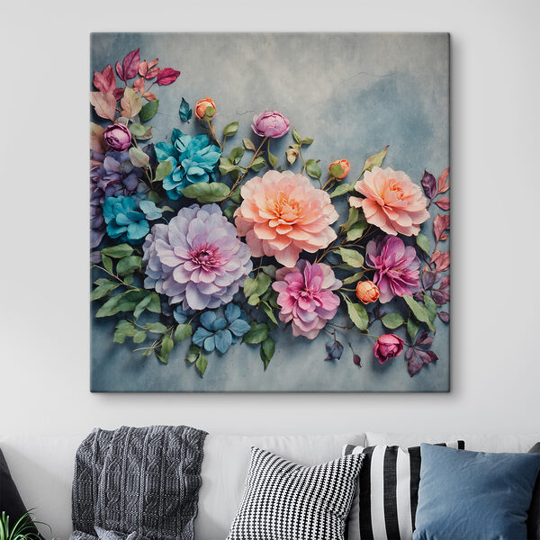 Groupe de fleurs colorées Tableaux Groupe de fleurs colorées