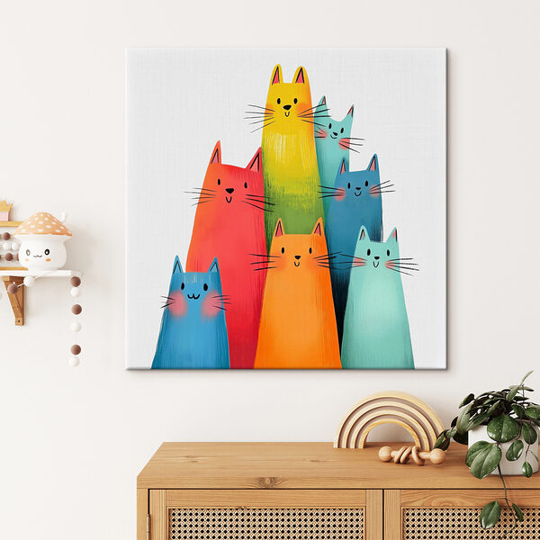 Groupe de chats de couleurs différentes Tableaux Groupe de chats de couleurs différentes