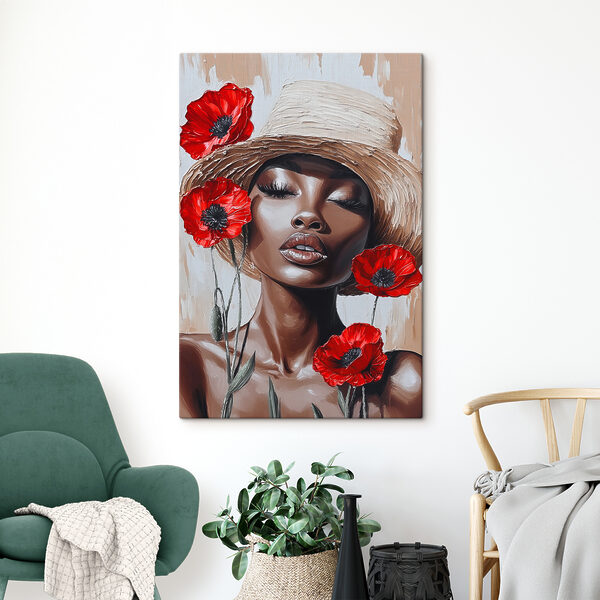 Femme avec des fleurs dans les cheveux Tableaux Femme avec des fleurs dans les cheveux