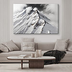 Tableaux Montagne avec neige et nuages