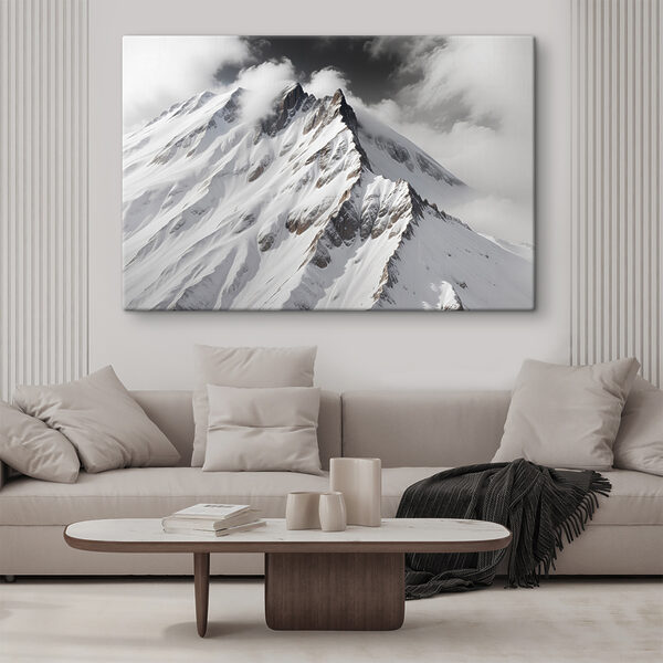 Montagne avec neige et nuages Tableaux Montagne avec neige et nuages