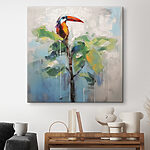 Tableaux Peinture d'un oiseau sur une branche