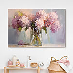 Tableaux Peinture de fleurs dans un vase en verre