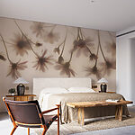 Papier peint Groupe de fleurs sur fond blanc