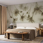 Papier peint Groupe de fleurs sur fond blanc
