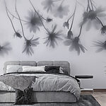 Papier peint Groupe de fleurs sur fond blanc