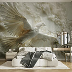 Papier peint Oiseau blanc volant dans les airs
