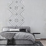 Papier peint Motif gris et blanc sur une surface blanche