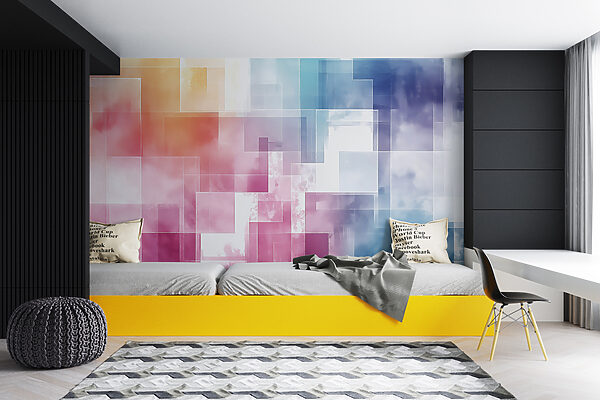 Carrés colorés de différentes couleurs Papier peint Carrés colorés de différentes couleurs
