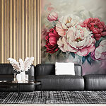 Papier peint Peinture de fleurs sur une surface