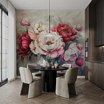 Papier peint Peinture de fleurs sur une surface