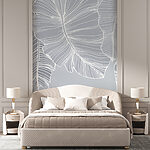 Papier peint Ligne de feuilles blanches
