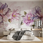 Papier peint Groupe de fleurs violettes