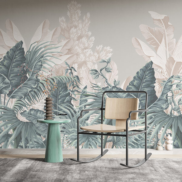 Papier peint Sérénité tropicale dans les tons pastel (UGS : w08242) Papier peint Papier peint Sérénité tropicale dans les tons pastel (UGS : w08242)
