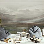 Papier peint Paysage avec montagnes et nuages