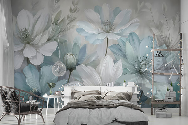 Des fleurs éthérées dans des tons pastels Papier peint Des fleurs éthérées dans des tons pastels