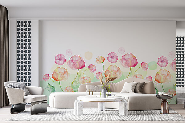 Aquarelle de fleurs Papier peint Aquarelle de fleurs