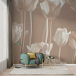 Papier peint Groupe de fleurs blanches