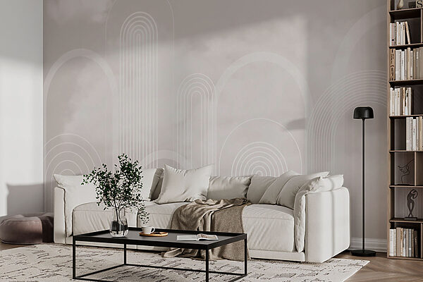 Lignes blanches sur fond gris Papier peint Lignes blanches sur fond gris