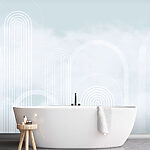 Papier peint Lignes blanches sur fond gris