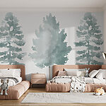 Papier peint Groupe d'arbres aux feuilles vertes