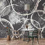 Papier peint Groupe de cercles sur fond gris