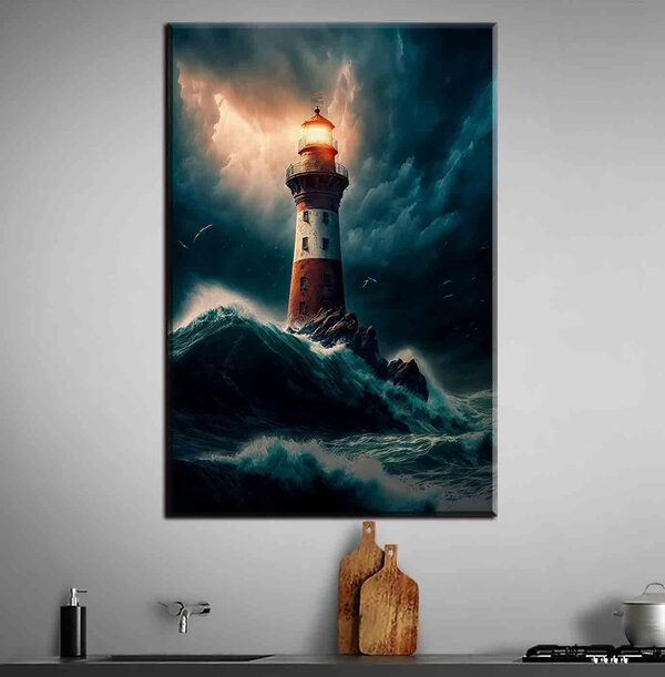 Canvas prints Lighthouse in the ocean Tableaux Canvas prints Lighthouse in the ocean