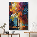 Tableaux Canvas prints Painting of trees with colorful leaves