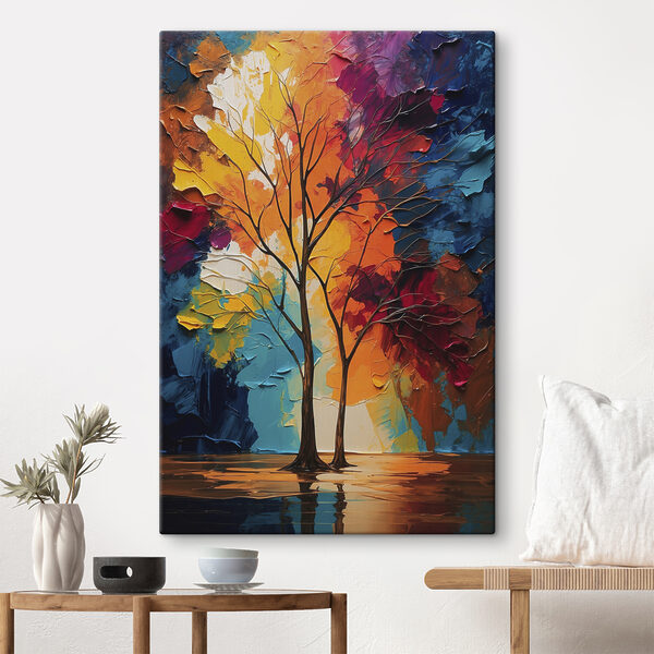 Canvas prints Painting of trees with colorful leaves Tableaux Canvas prints Painting of trees with colorful leaves