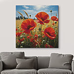 Tableaux Canvas prints Group of red flowers